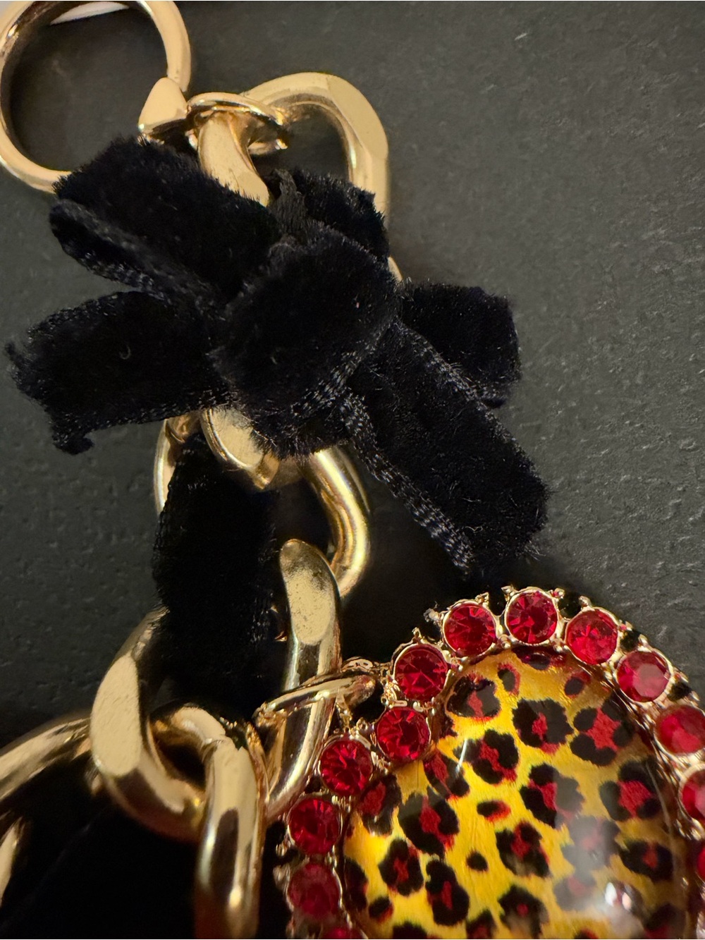 Betsey Johnson Gold-Tone Chain Bracelet with Red Roses & Leopard Heart Charms - Picture 14 of 16